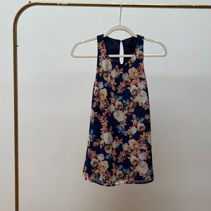 Floral printed J Crew tank top, size 6